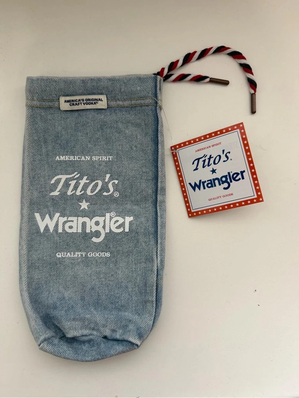 Wrangler Light Blue Denim Jeans Pocket Sleeve - Tito's Collaboration
